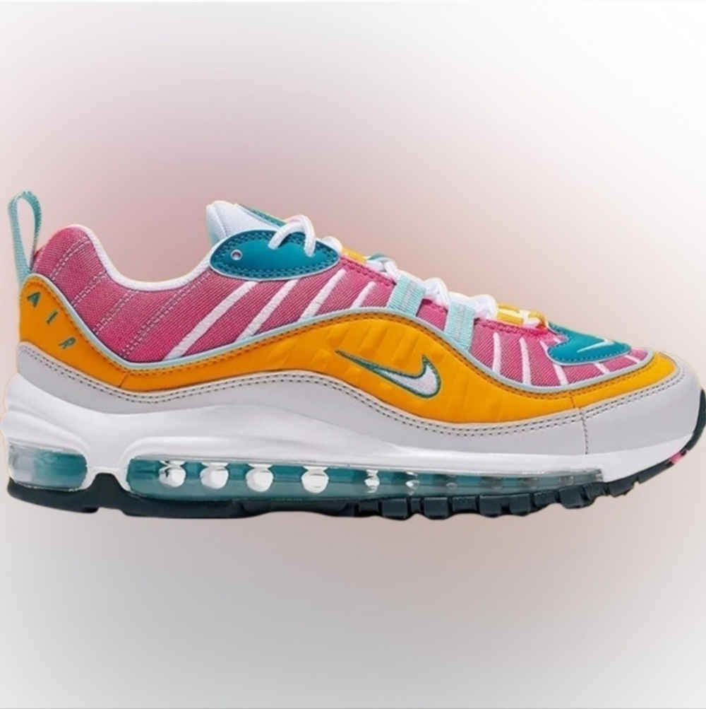 Nike Air Max 98 San Antonio Spurs Fiesta Colorway Teal Fuchsia Low Top Sneakers